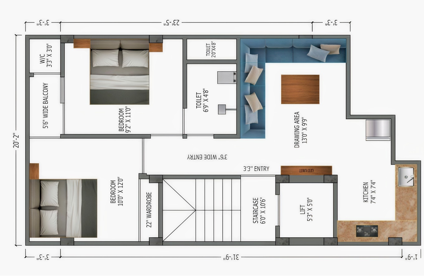 2 BHK Flat Shakarpur